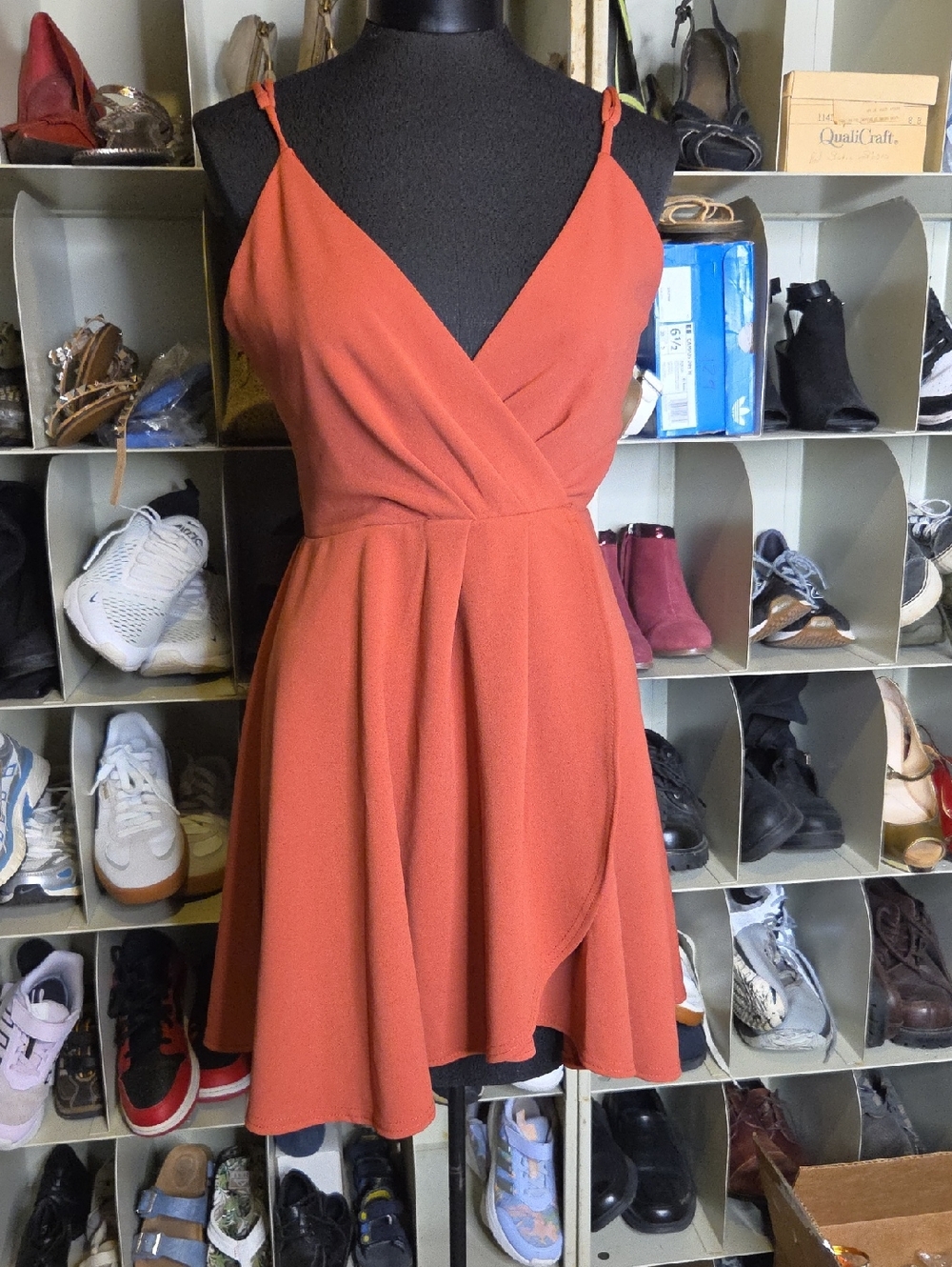 Trac Mauve Spaghetti Strap Wrap Mini Dress